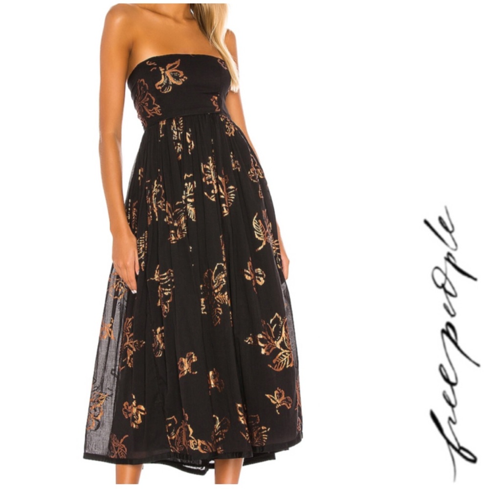 FREE PEOPLE Baja Babe Strapless Midi Dress